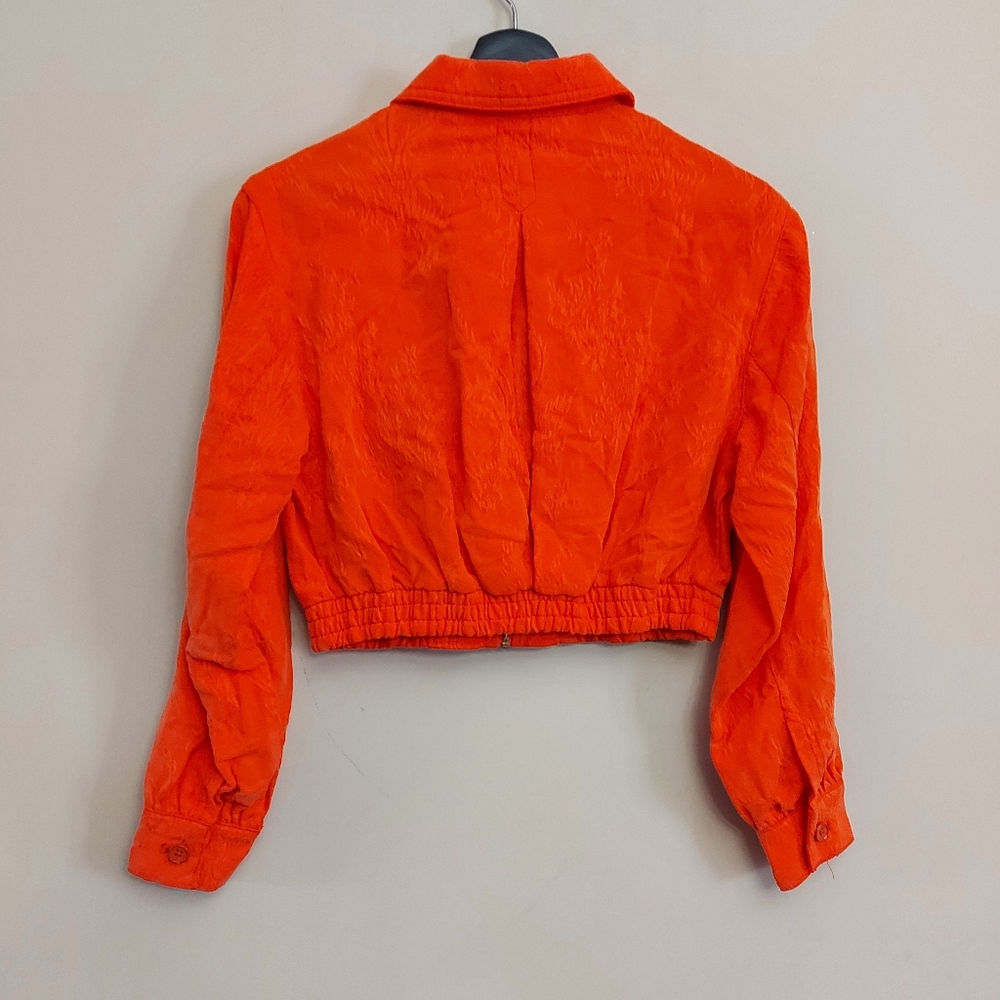 ANTHROPOLOGIE Cartonnier  Jacquard Eisenhower Jacket Size XXS Orange - Picture 12 of 12